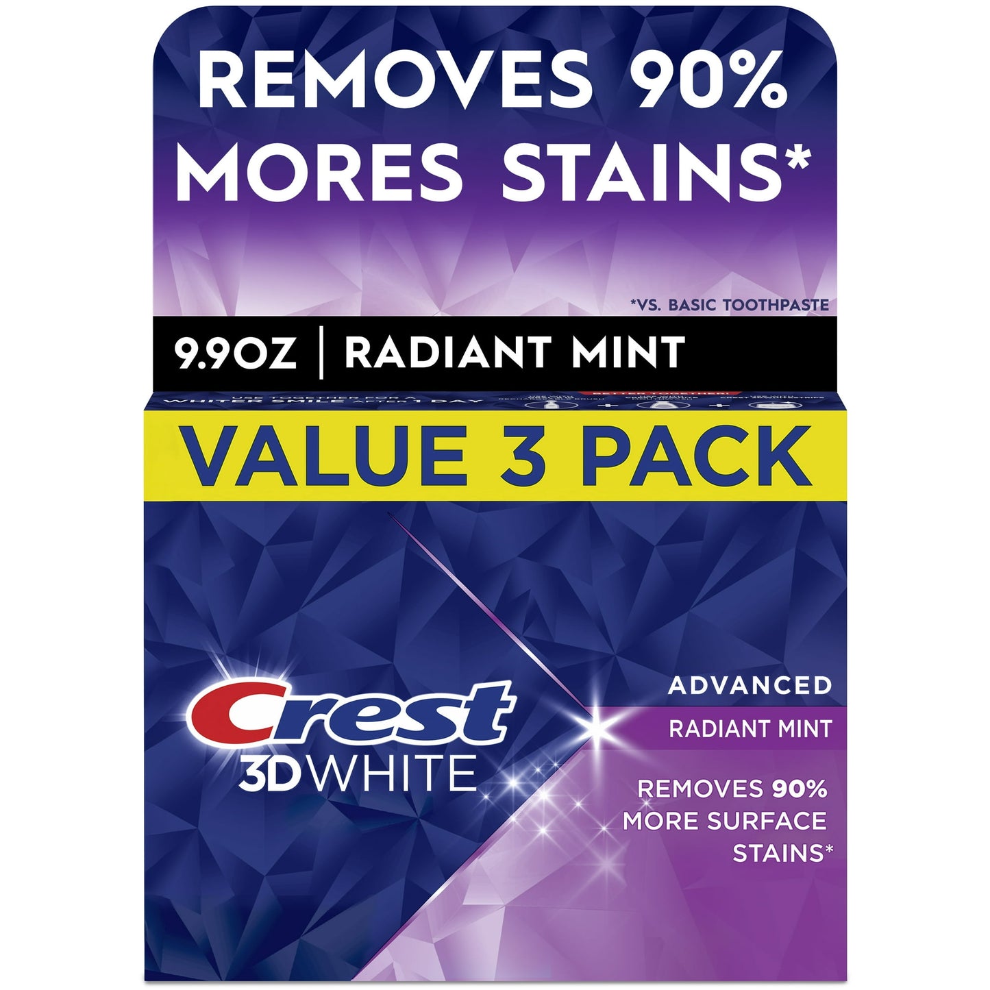 Crest 3D White Advanced Mint Toothpaste - 3 Pack