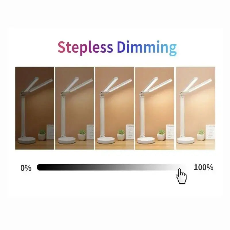 Dual Head LED Desk Lamp with Clock