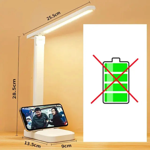 Dual Head LED Desk Lamp with Clock