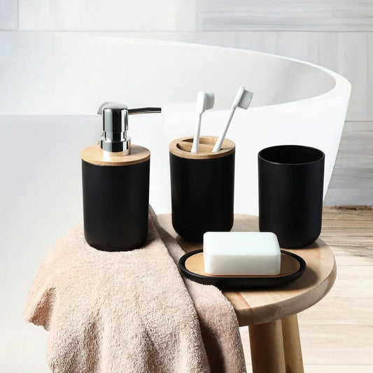 4-Piece Black Bathroom Accessories Set