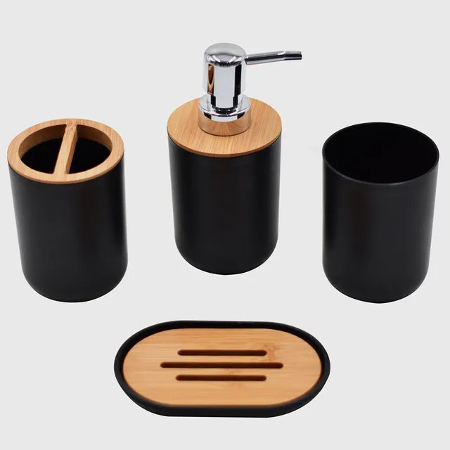 4-Piece Black Bathroom Accessories Set