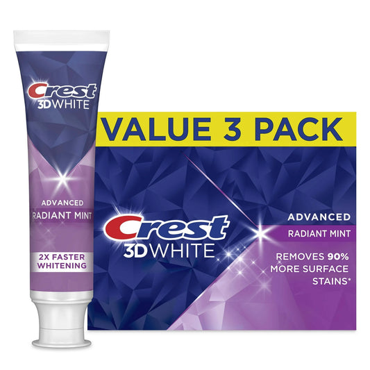 Crest 3D White Advanced Mint Toothpaste - 3 Pack